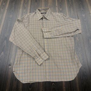 Billy Reid Plaid Button Down Shirt XL Made in Italy 100% Cotton EUC